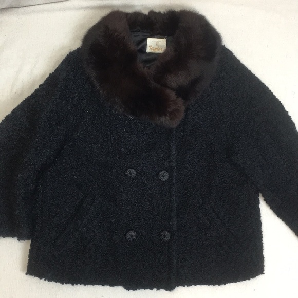 Vintage Wool Boucle Evening Jacket with Fur collar - Picture 1 of 8